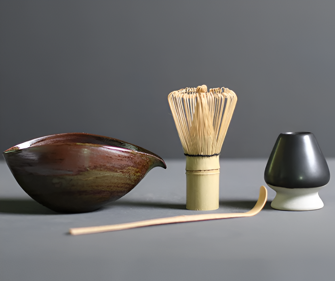 Chashiro Set | 4-Piece Matcha Set Made of Bamboo and Ceramic in Japanese Style