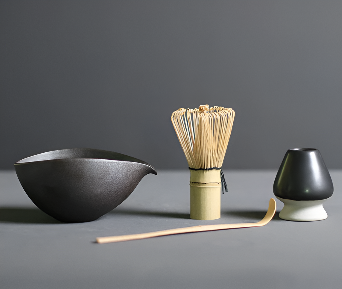 Chashiro Set | 4-Piece Matcha Set Made of Bamboo and Ceramic in Japanese Style