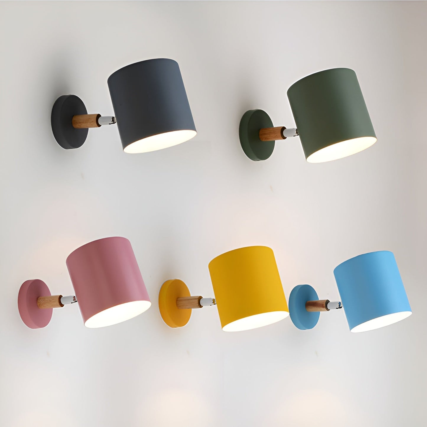 MacaronRay Applique da parete | Testa lampada regolabile | Design scandinavo pastello