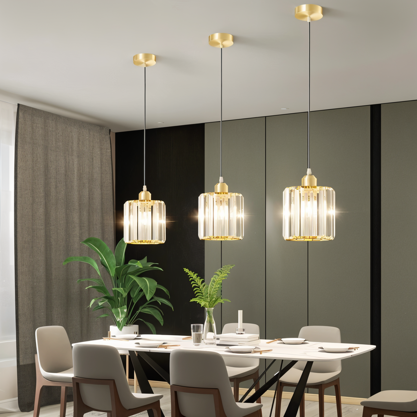 Aegis – Elegante lampada a sospensione LED per sala da pranzo, soggiorno & ingresso