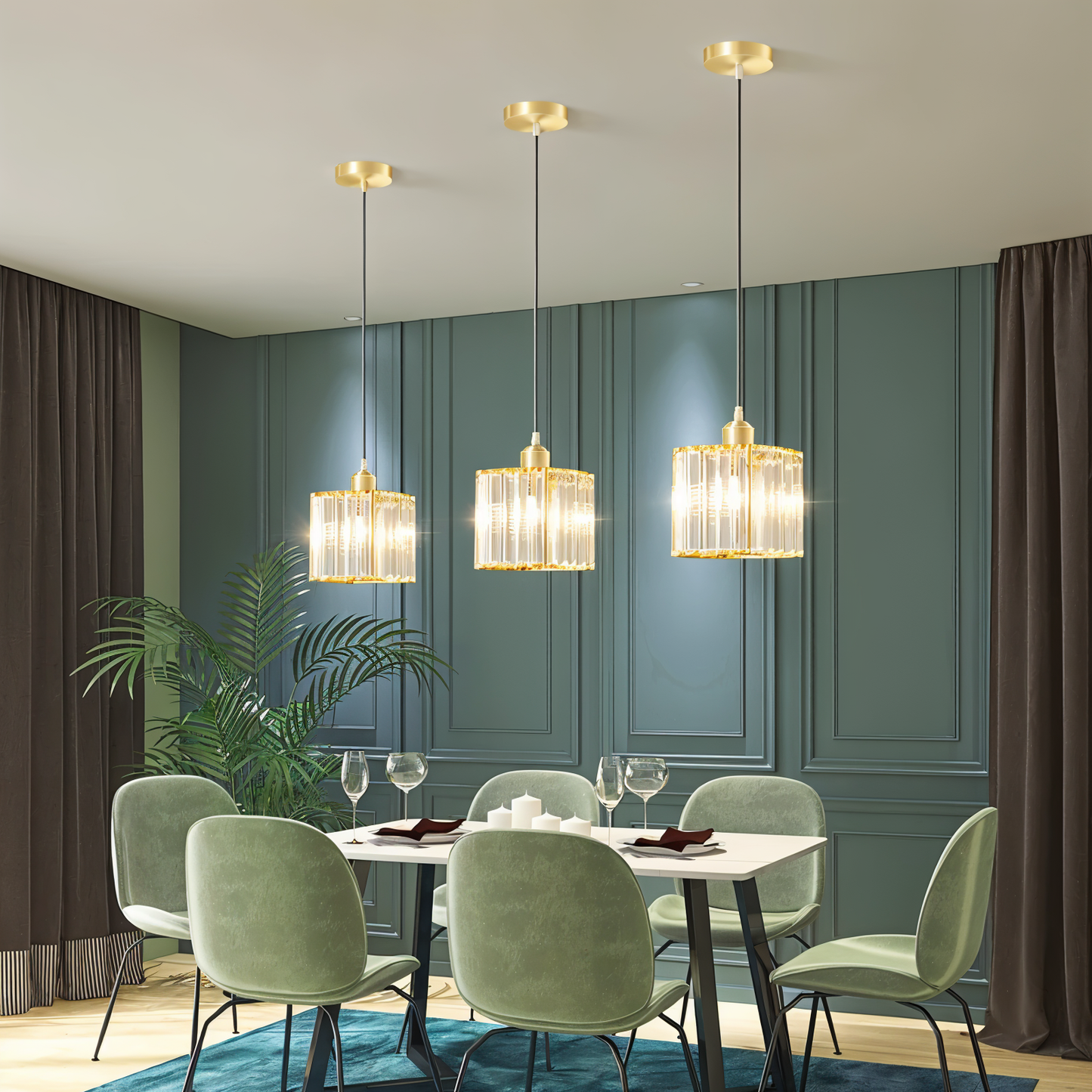 Aegis – Elegante lampada a sospensione LED per sala da pranzo, soggiorno & ingresso
