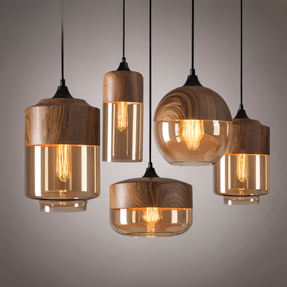 Nordic Gleam – Lampada a sospensione in vetro retrò moderna in stile loft