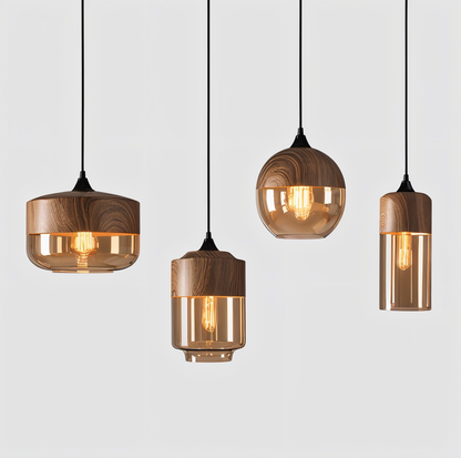 Nordic Gleam – Lampada a sospensione in vetro retrò moderna in stile loft