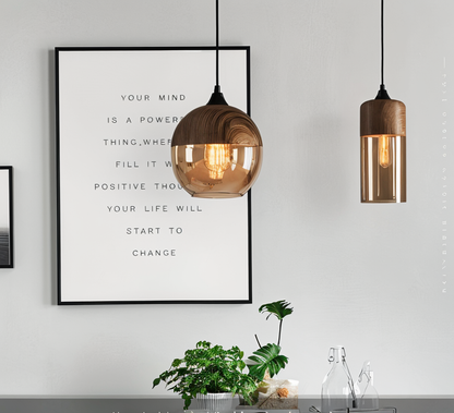 Nordic Gleam – Lampada a sospensione in vetro retrò moderna in stile loft