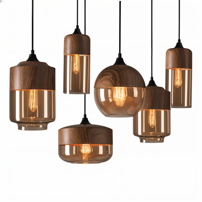Nordic Gleam – Lampada a sospensione in vetro retrò moderna in stile loft