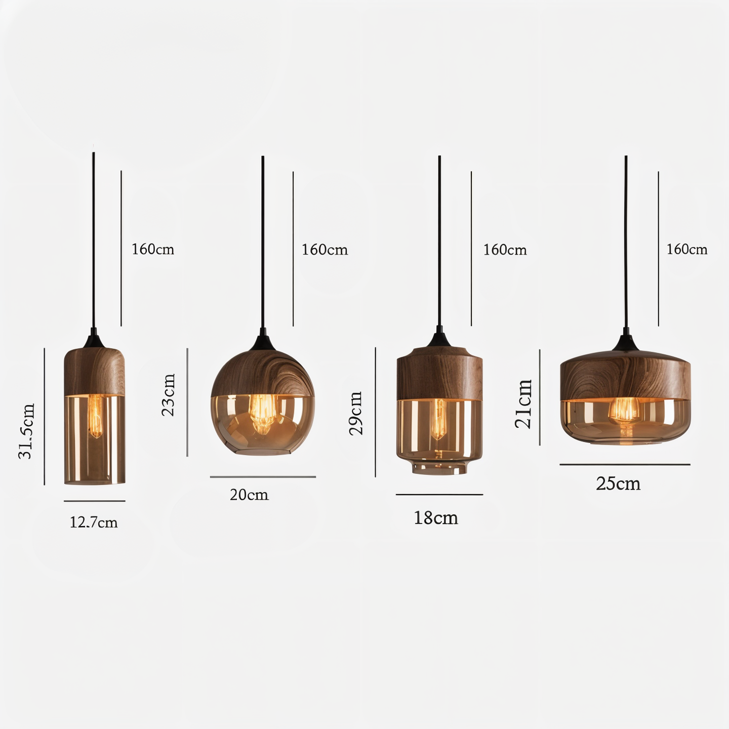 Nordic Gleam – Lampada a sospensione in vetro retrò moderna in stile loft