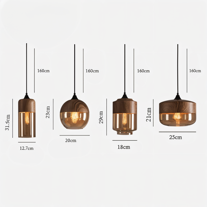 Nordic Gleam – Lampada a sospensione in vetro retrò moderna in stile loft