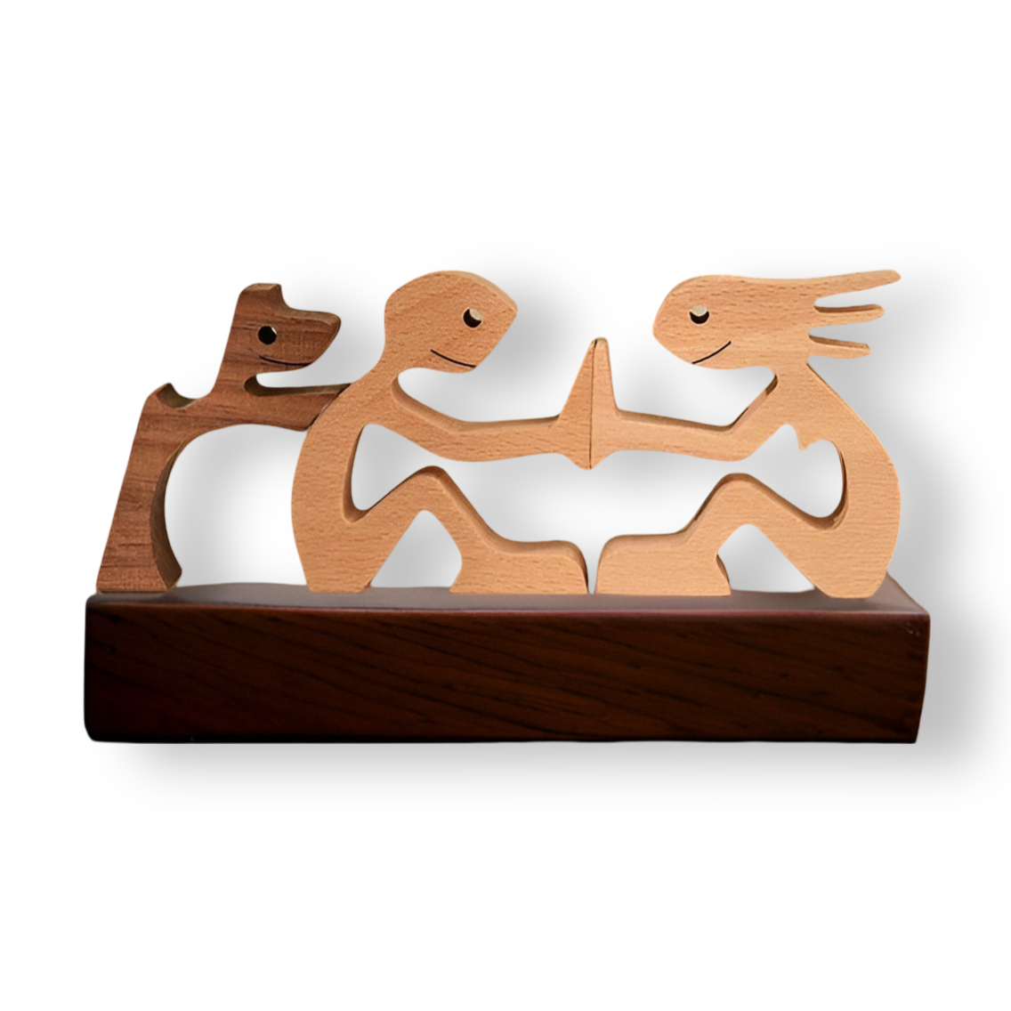 Paws of Love – Handmade Wooden Sculpture of Dog & Human | Symbol of Eternal Connection