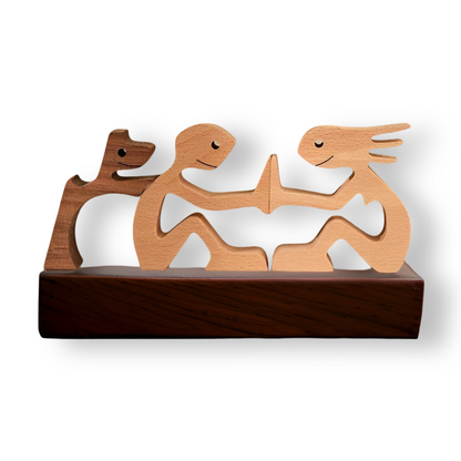 Paws of Love – Handmade Wooden Sculpture of Dog & Human | Symbol of Eternal Connection
