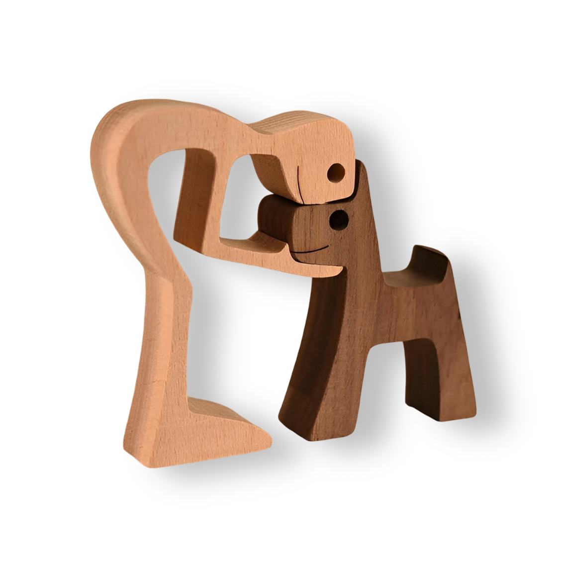 Paws of Love – Handmade Wooden Sculpture of Dog & Human | Symbol of Eternal Connection