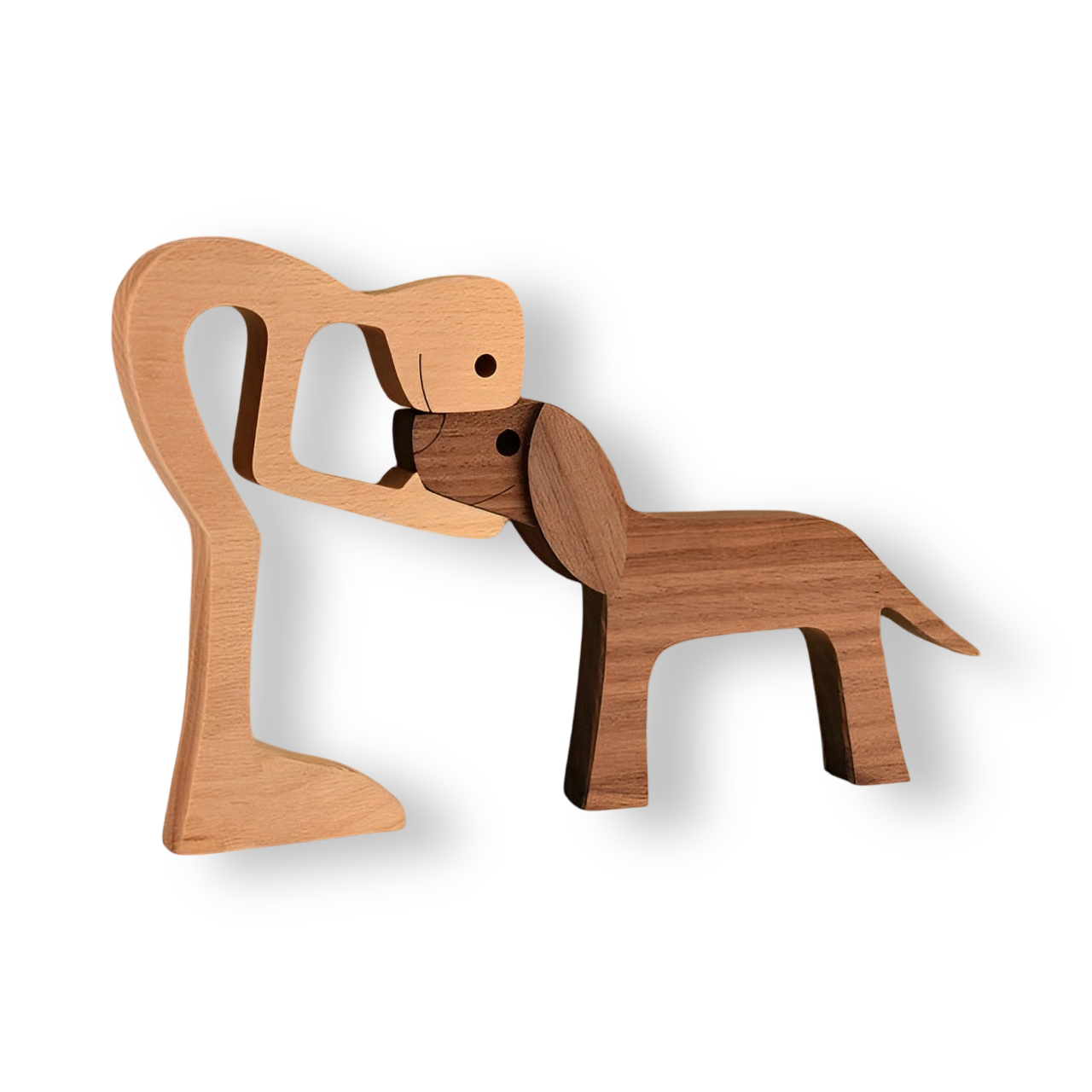Paws of Love – Handmade Wooden Sculpture of Dog & Human | Symbol of Eternal Connection
