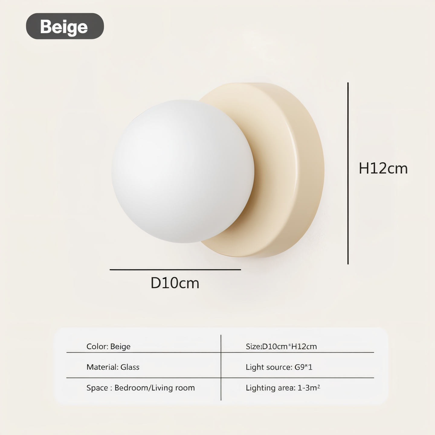 PearlPop Applique da parete | Vetro bianco & metallo | Luce LED bianco caldo | Illuminazione da parete elegante