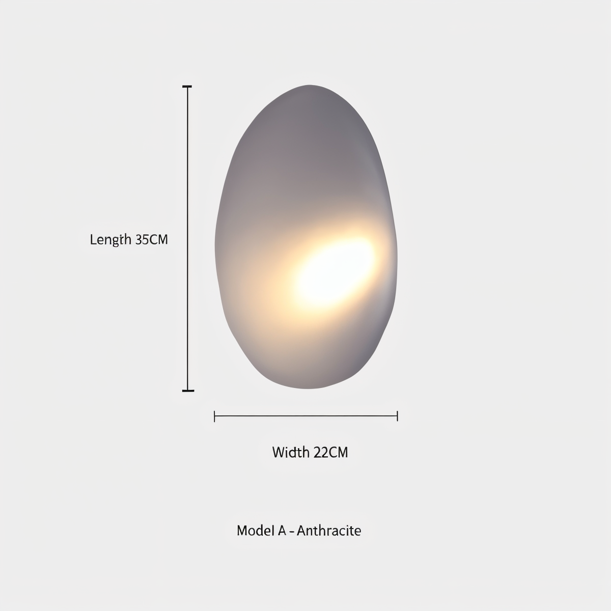 PebbleHue WallLight | Lampada da parete in vetro LED | Design scandinavo e luce calda bianca