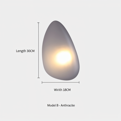 PebbleHue WallLight | Lampada da parete in vetro LED | Design scandinavo e luce calda bianca