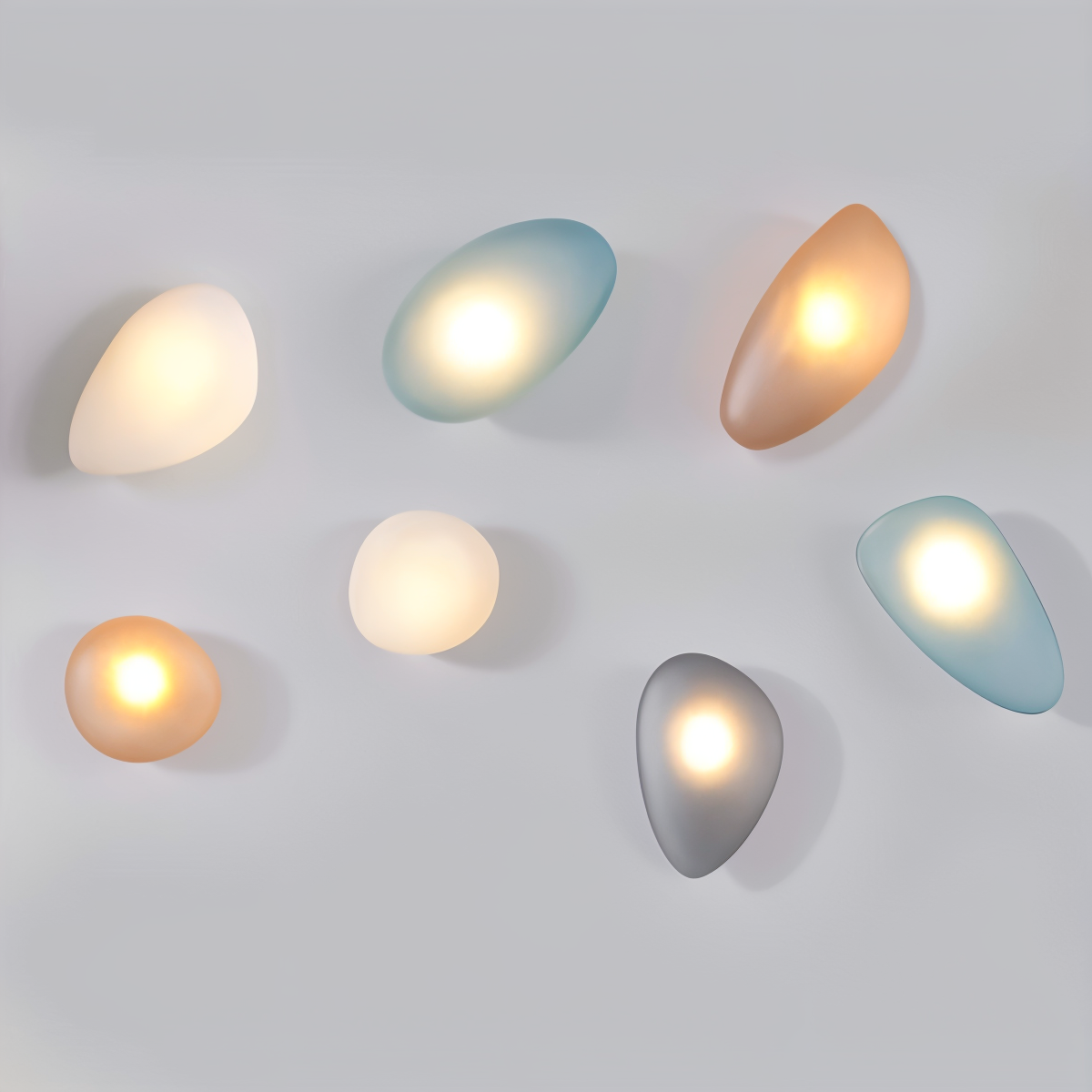 PebbleHue WallLight | Lampada da parete in vetro LED | Design scandinavo e luce calda bianca