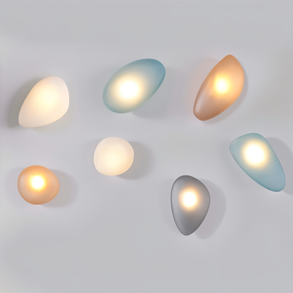 PebbleHue WallLight | Lampada da parete in vetro LED | Design scandinavo e luce calda bianca