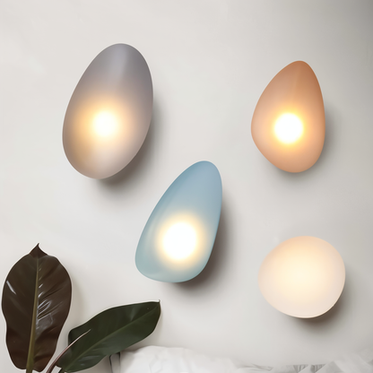 PebbleHue WallLight | Lampada da parete in vetro LED | Design scandinavo e luce calda bianca
