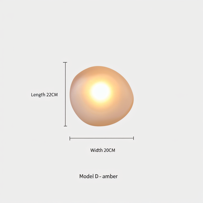 PebbleHue WallLight | Lampada da parete in vetro LED | Design scandinavo e luce calda bianca
