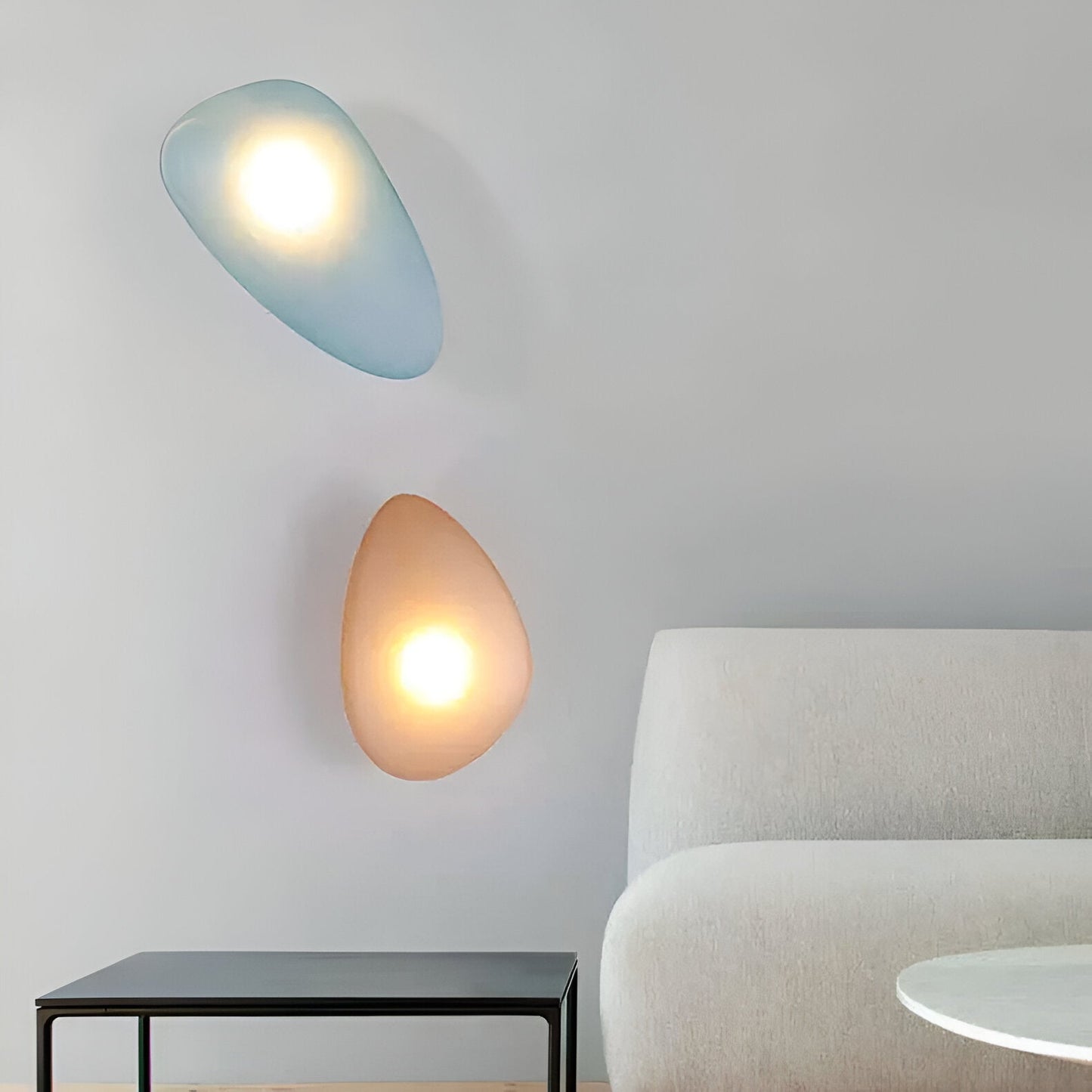 PebbleHue WallLight | Lampada da parete in vetro LED | Design scandinavo e luce calda bianca