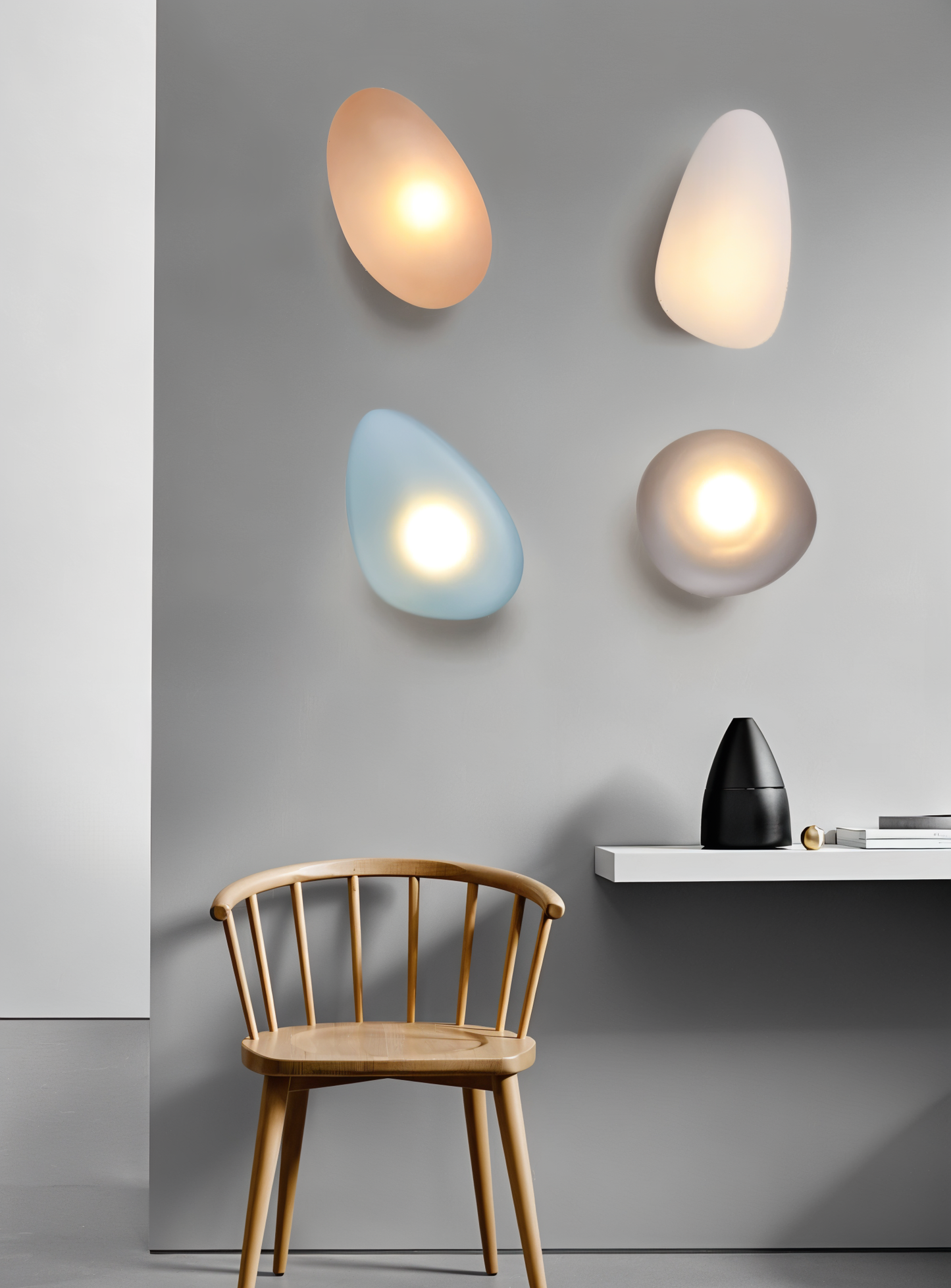 PebbleHue WallLight | Lampada da parete in vetro LED | Design scandinavo e luce calda bianca