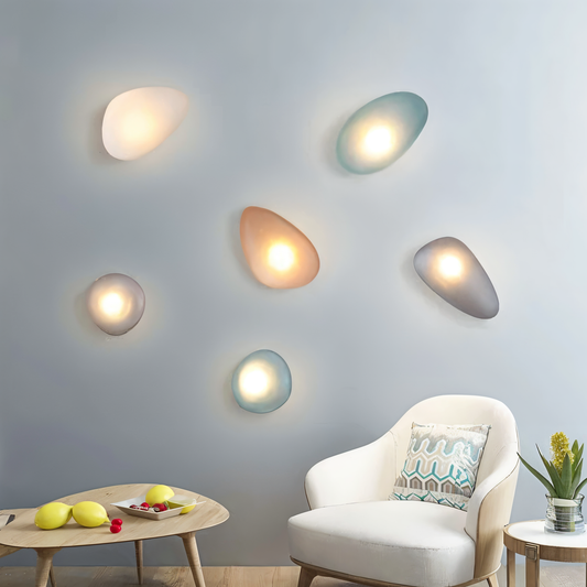 PebbleHue WallLight | Lampada da parete in vetro LED | Design scandinavo e luce calda bianca