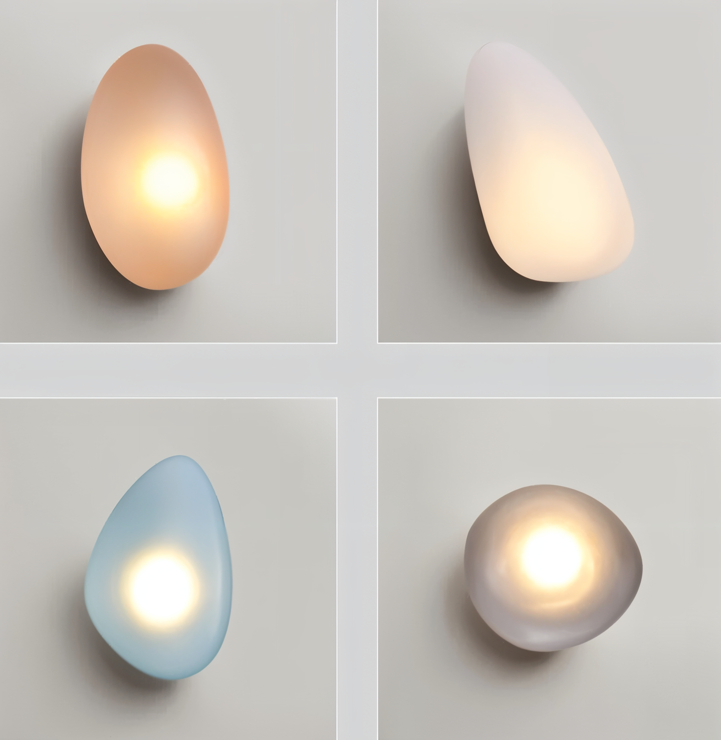PebbleHue WallLight | Lampada da parete in vetro LED | Design scandinavo e luce calda bianca