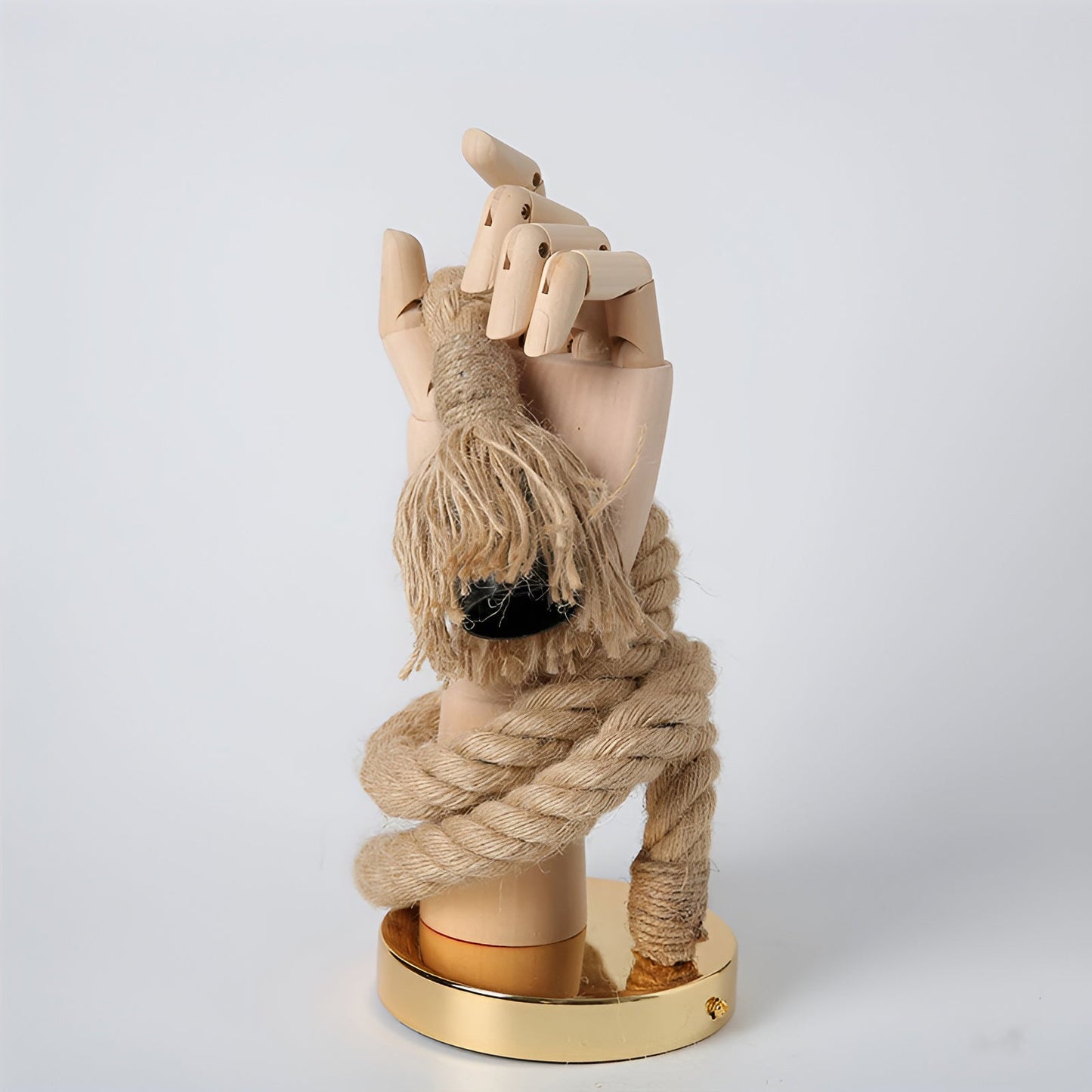 Lampada da parete RetroHand | Corda di canapa e legno fatti a mano | Design vintage con portalampada E27