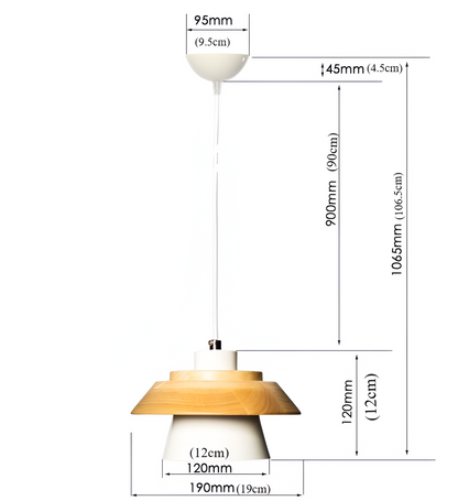 ScandiGlow Lampada a sospensione – Lampada a sospensione LED scandinava in legno e metallo dal design Macaron