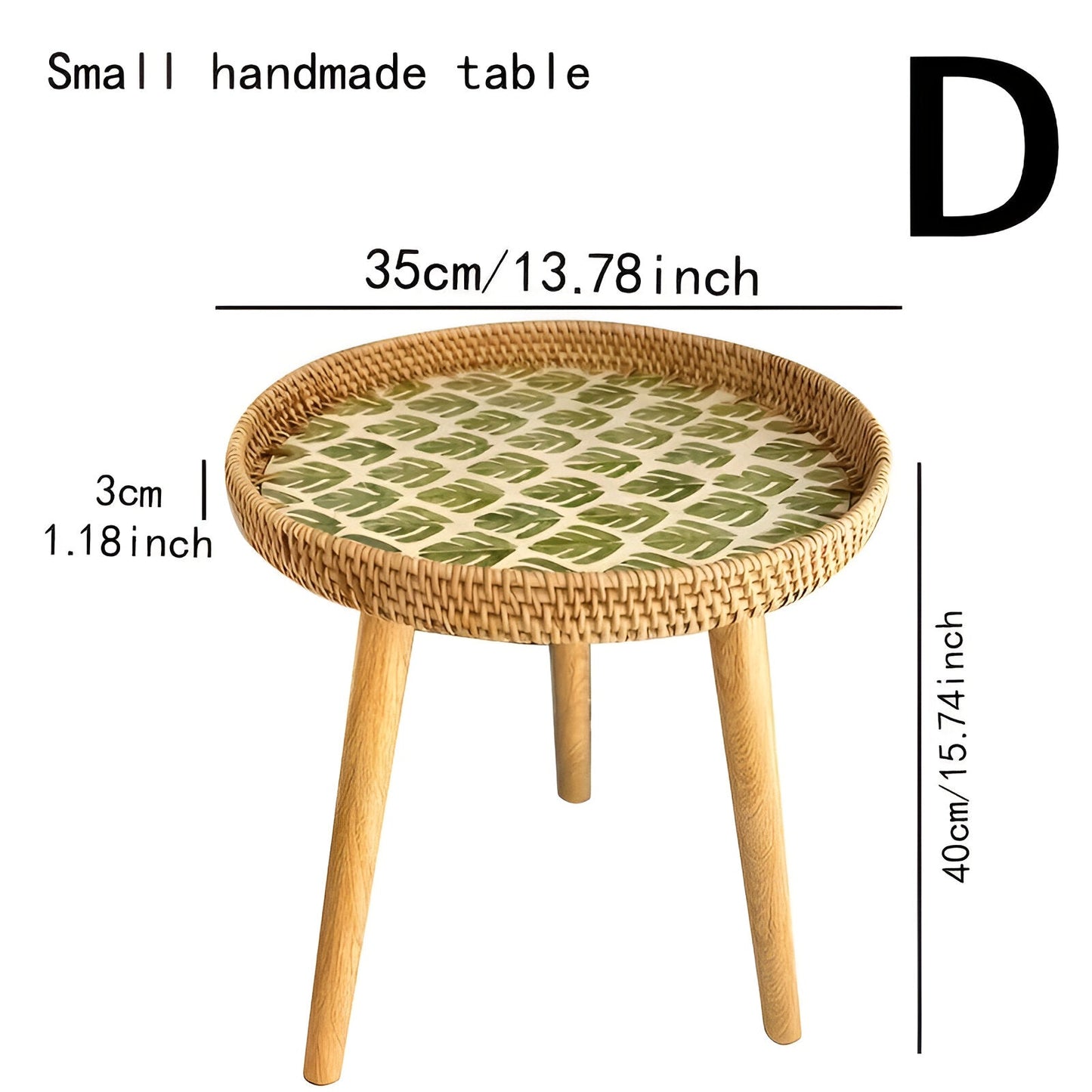 Ravnea Cirque | Runder Couchtisch aus Holz und handgeflochtenem Rattan