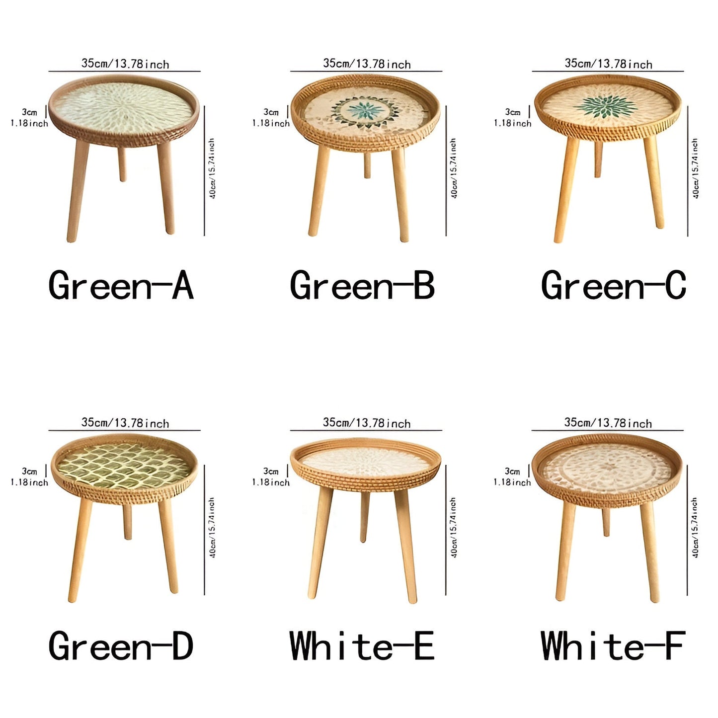 Round Coffee Table | Handmade Rattan Table | Scandinavian Design | Wood