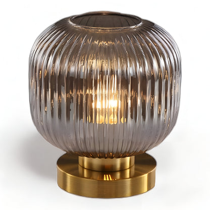 Oriantha | Lampada da tavolo scandinava con vetro rigato