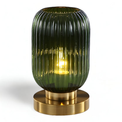 Oriantha | Lampada da tavolo scandinava con vetro rigato