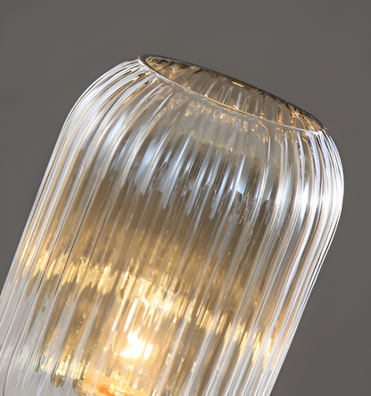 Oriantha | Lampada da tavolo scandinava con vetro rigato