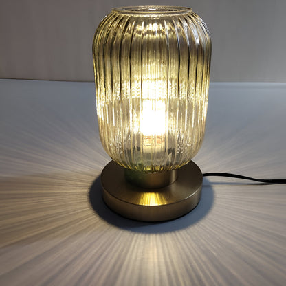 Oriantha | Lampada da tavolo scandinava con vetro rigato
