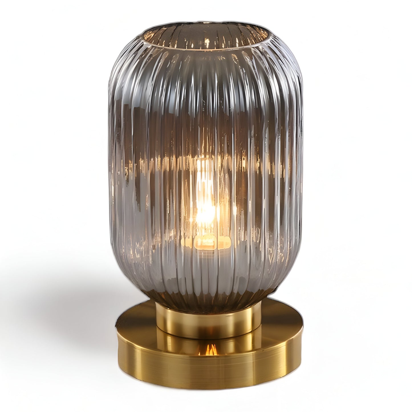 Oriantha | Lampada da tavolo scandinava con vetro rigato
