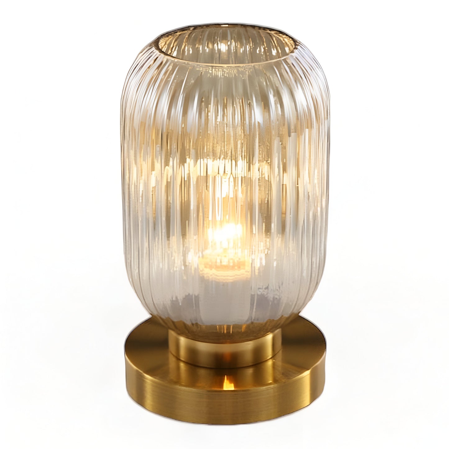 Oriantha | Lampada da tavolo scandinava con vetro rigato