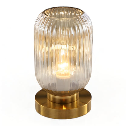 Oriantha | Lampada da tavolo scandinava con vetro rigato