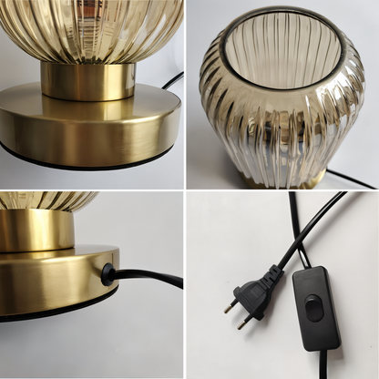 Oriantha | Lampada da tavolo scandinava con vetro rigato