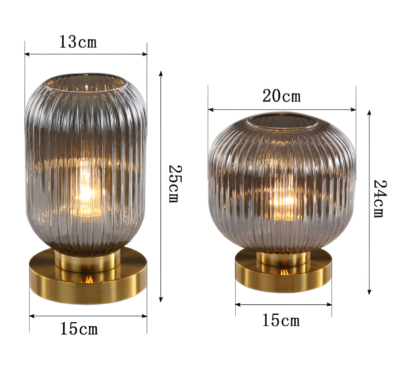 Oriantha | Lampada da tavolo scandinava con vetro rigato
