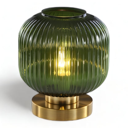 Oriantha | Lampada da tavolo scandinava con vetro rigato