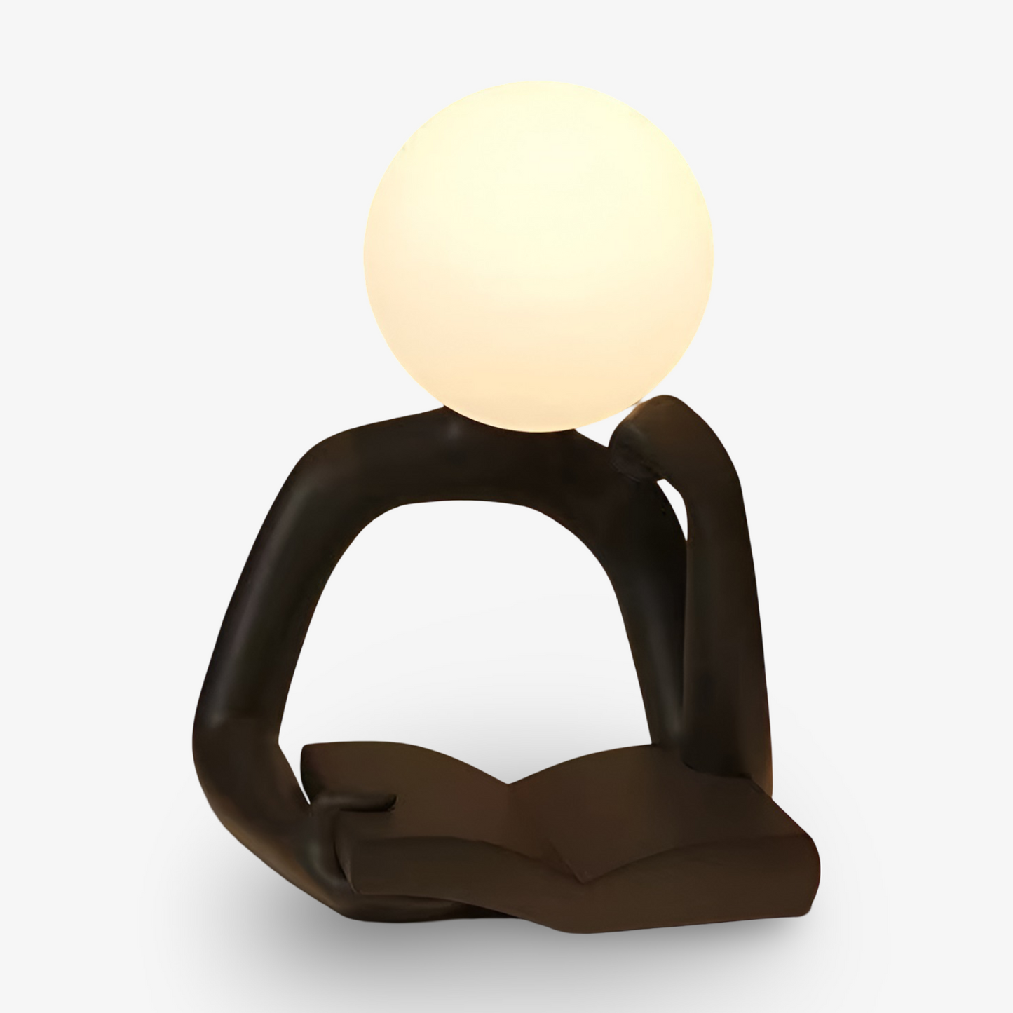 Lampada da tavolo artistica a forma di figura di lettore in resina