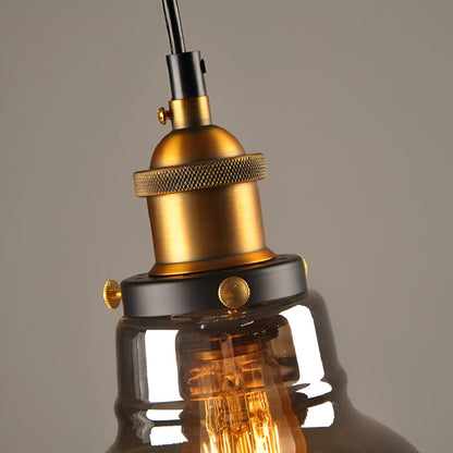 VintaLoft – Elegant Smoke Glass Pendant Light in Vintage Loft Design