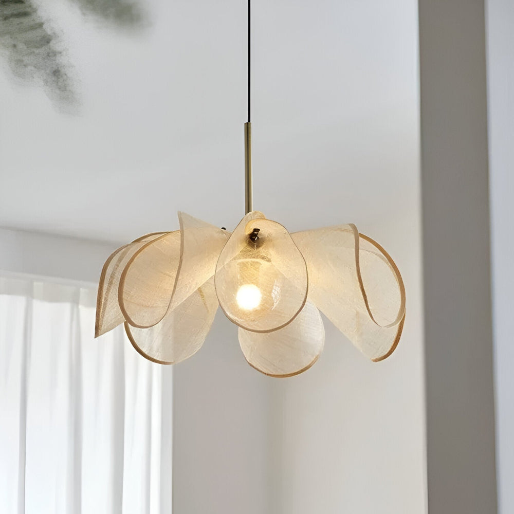 Floruma Lune | Japandi Pendelleuchte im floralen Boho-Design