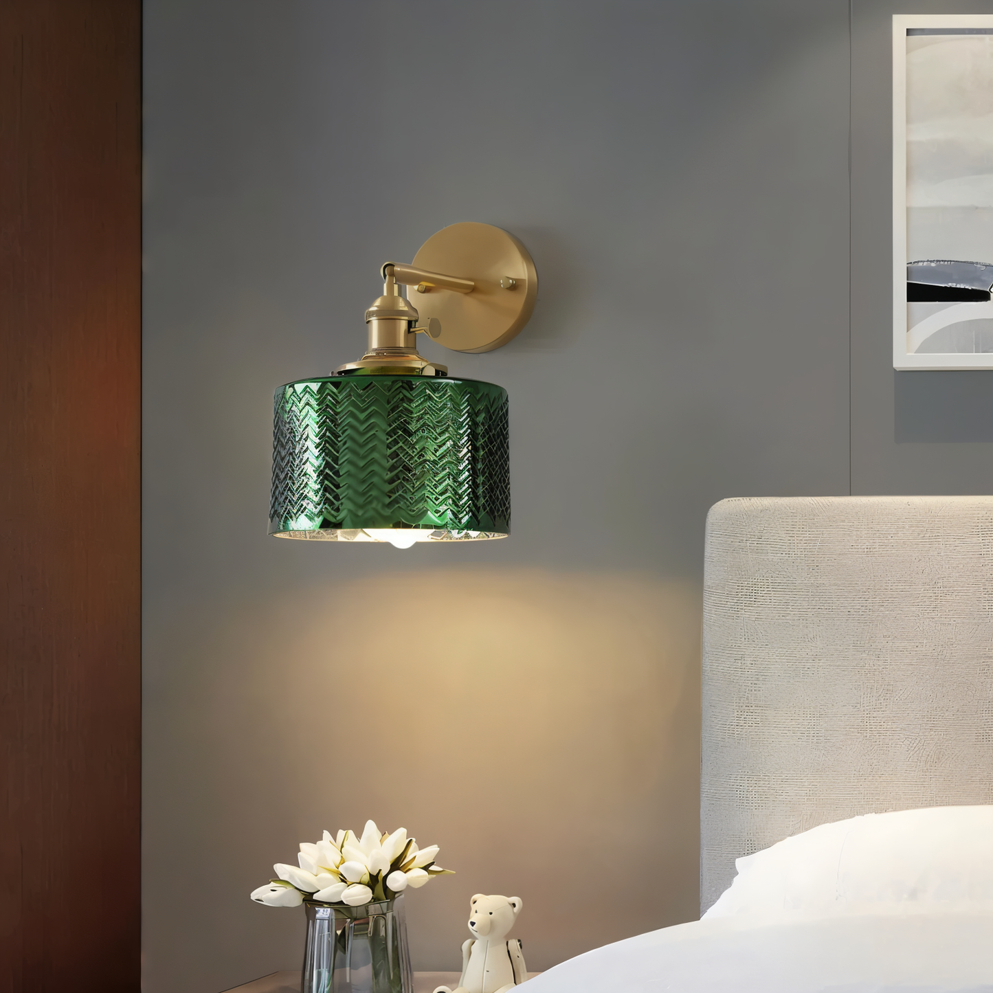 Olyviae | Applique LED regolabile in vetro rigato dal design scandinavo