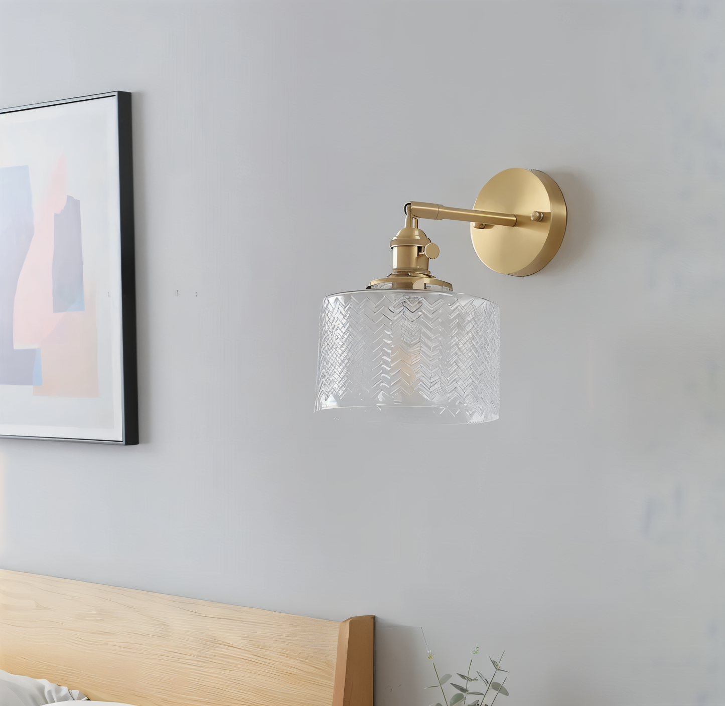 Olyviae | Applique LED regolabile in vetro rigato dal design scandinavo