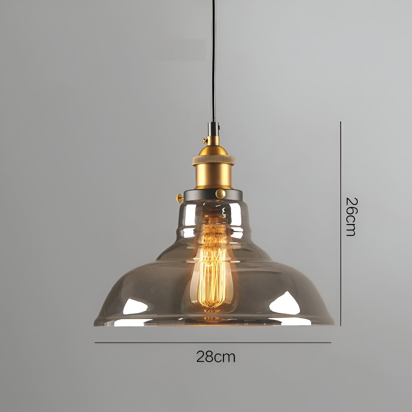 VintaLoft – Elegant Smoke Glass Pendant Light in Vintage Loft Design