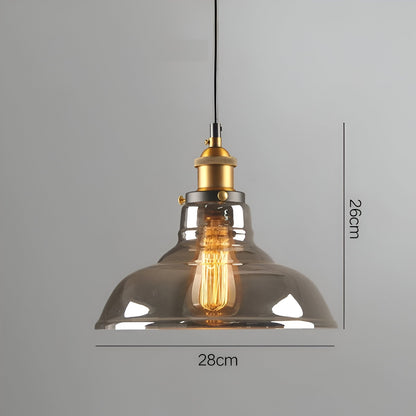 VintaLoft – Elegant Smoke Glass Pendant Light in Vintage Loft Design