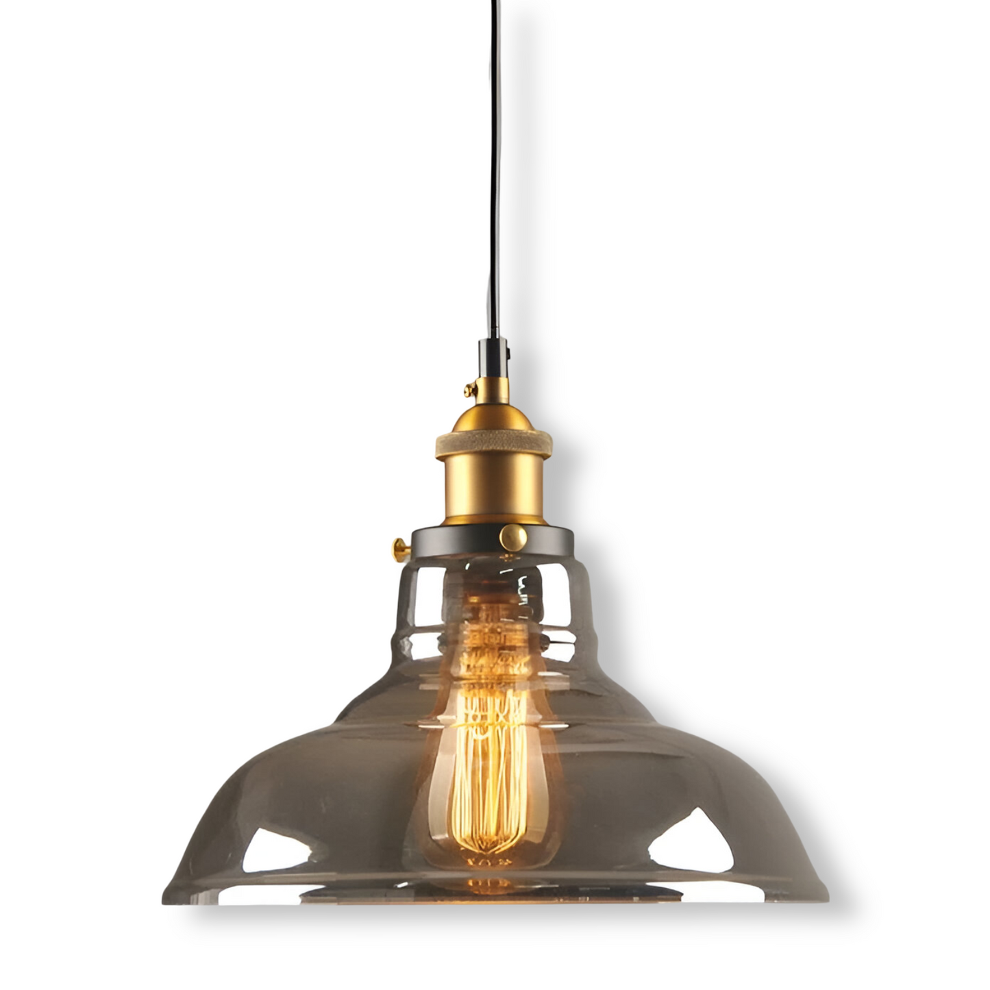 VintaLoft – Elegant Smoke Glass Pendant Light in Vintage Loft Design