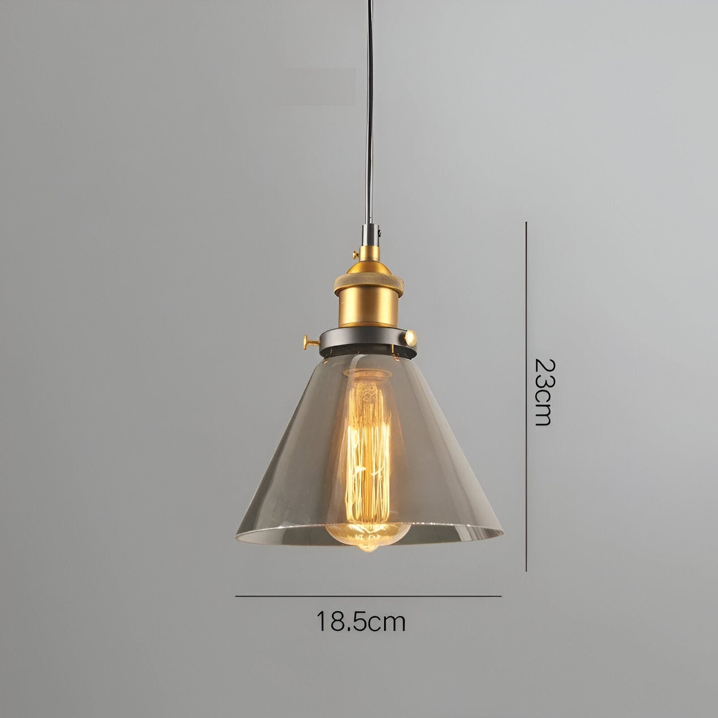 VintaLoft – Elegant Smoke Glass Pendant Light in Vintage Loft Design