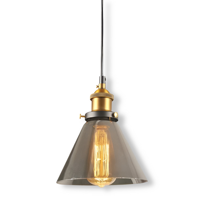 VintaLoft – Elegant Smoke Glass Pendant Light in Vintage Loft Design
